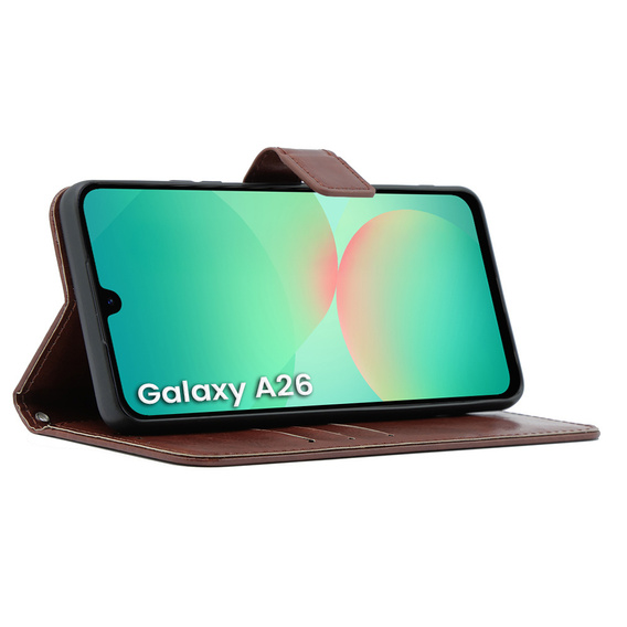 Откидной чехол для Samsung Galaxy A26, Crazy Horse Wallet, коричневый