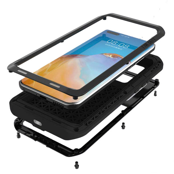 Чехол Love Mei до Huawei P40 Pro, armored without glass, чёрный