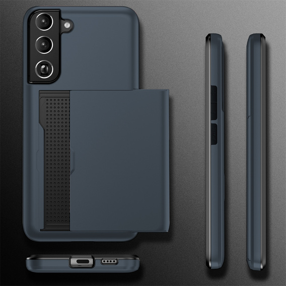 Чехол до Samsung Galaxy S22, Sliding Card Holder, темно-синий