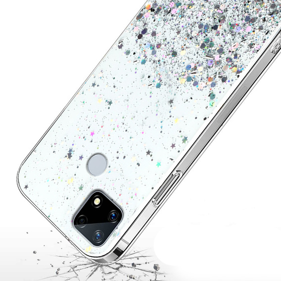 Чехол до Realme 7i, Glittery, прозрачный