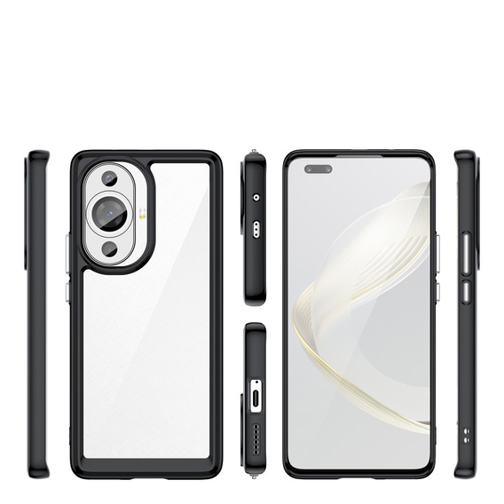 Чoхол до Huawei Nova 11 Pro, Fusion Hybrid, прозорий / чорний