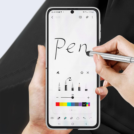Чехол GKK Ring Holder + Pen до Samsung Galaxy Z Flip3 5G, Black