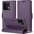 Чехол для Xiaomi Redmi Note 13 Pro 5G, ERBORD Glossy Litchi, кошелек с клапаном, фиолетовый