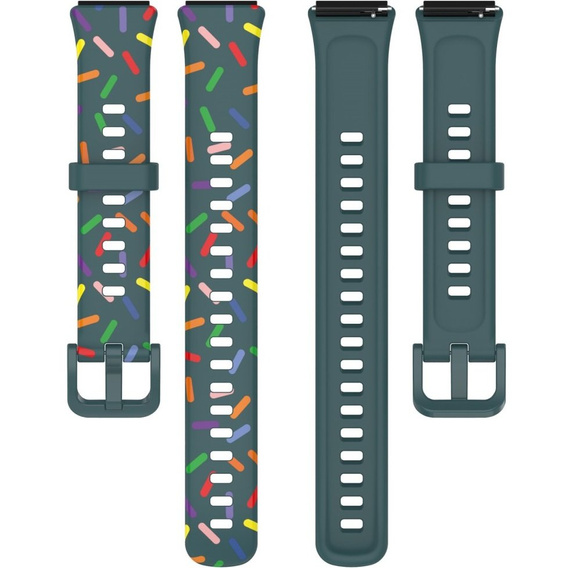 Силіконовий ремінець для Huawei Band 7, Green / Colorful