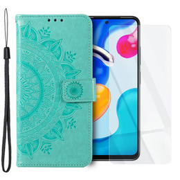 Чехол Wallet до Xiaomi Redmi Note 11/11S, Mandala, Green