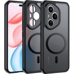 Чохол для Honor 400 Pro 5G, для MagSafe, ERBORD Matt Case, чорний + захисне скло