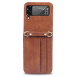 Чехол Leather Card Slots для Samsung Galaxy Z Flip3 5G, Brown