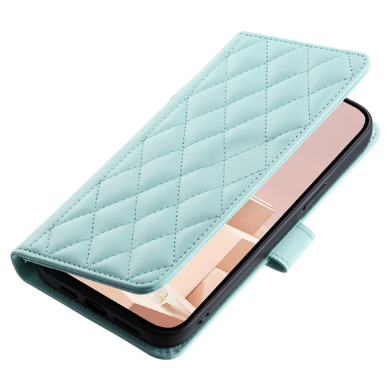 чехол-крышка для Samsung Galaxy S25, Rhombus Crossbody Leather, зелёный