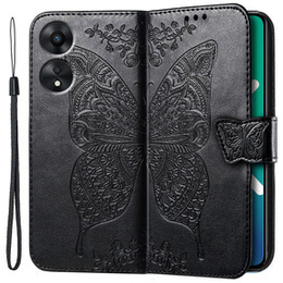 Чохол-книжка для Oppo A78 5G, Butterfly, чорний