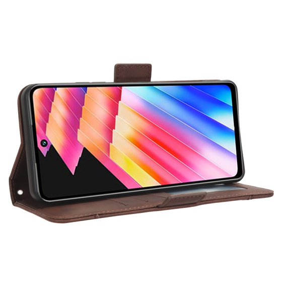Откидной чехол для Infinix Hot 30, Card Slot, коричневый