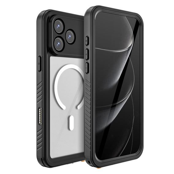 Чохол Redpepper для iPhone 17 Pro Max, водонепроникний IP68, для MagSafe, прозорий з чорними боками