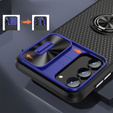 Чoхол до Samsung Galaxy S23, Camera Slide Ring, чорний / синій