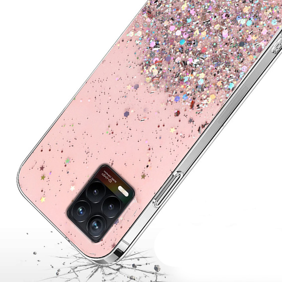 Чoхол до Realme 8 / 8 Pro, Glittery, рожевий