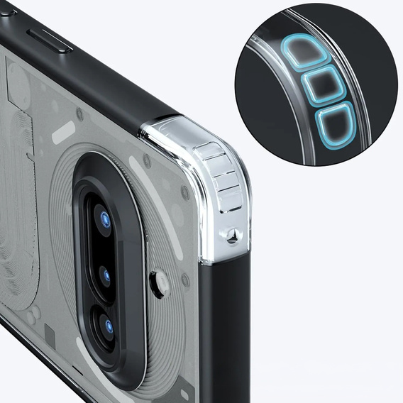 Чехол до Nothing Phone 3A, Fusion Hybrid, прозрачный / черный
