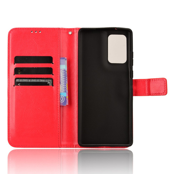 Футляр з клапаном для Motorola Edge 50 Fusion 5G, Crazy Horse Wallet, червоний