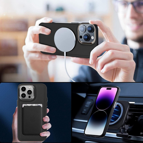 Чехол до iPhone 14 Pro Max, Skin-touch MagSafe, чёрный