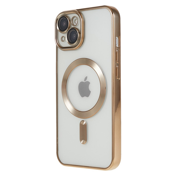 Чехол для iPhone 14, Electro MagSafe, золотой + стекло для экрана
