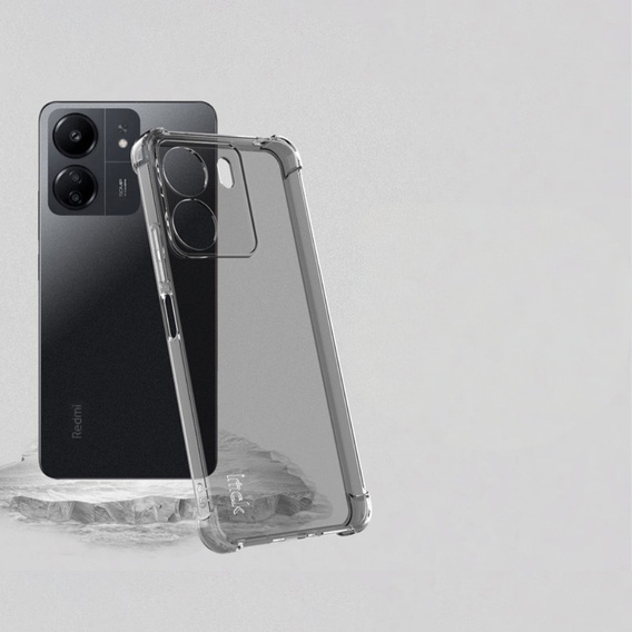 Чехол IMAK до Xiaomi Redmi 13C / Poco C65, Dropproof, прозрачный / черный