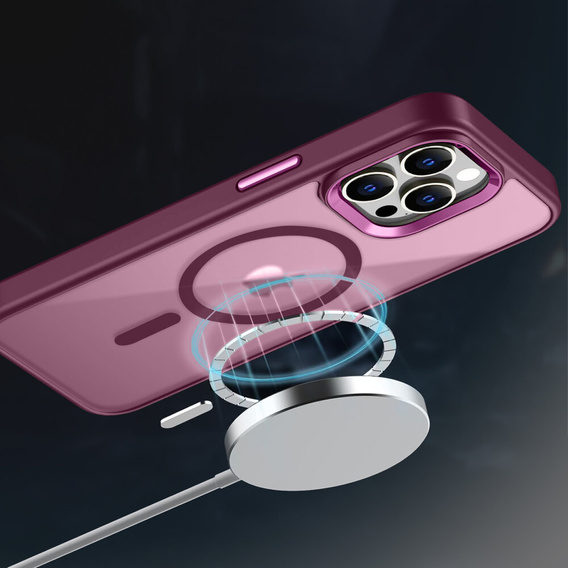 Чохол для iPhone 15 Pro Max, MagColor для MagSafe, бордовий