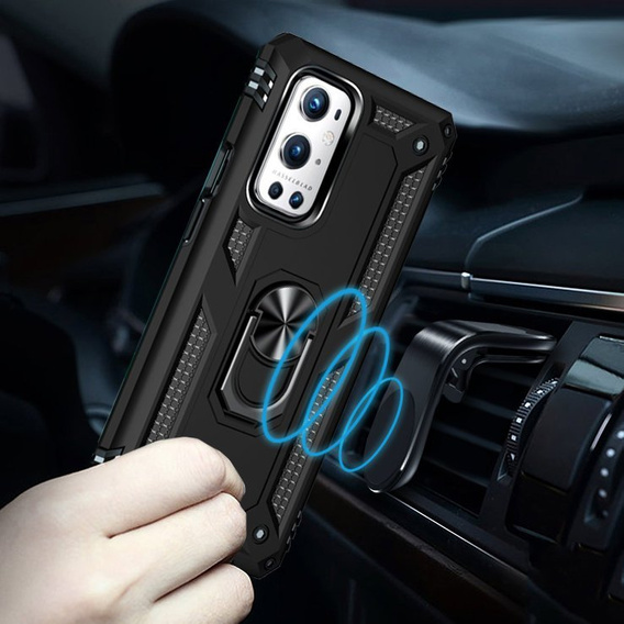 Бронированный Чехол до OnePlus 9 Pro, Nox Case Ring, чёрный