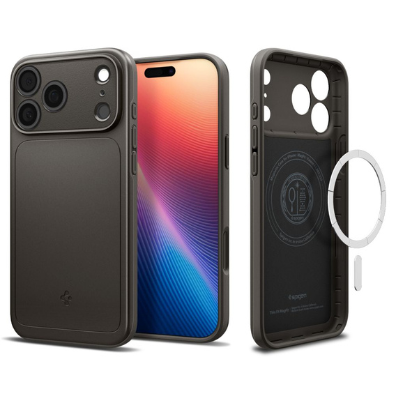 Чехол Spigen для iPhone 17 Pro, Thin Fit MagSafe, Gunmetal