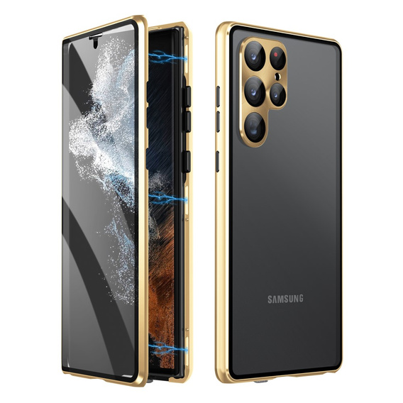 Чохол для Samsung Galaxy S23 Ultra, Magnetic Dual Glass, золотий