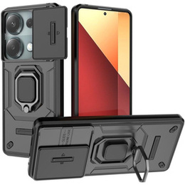 Чехол для Xiaomi Redmi Note 13 Pro 4G / Xiaomi Redmi Note 14S / Xiaomi Poco M6 Pro 4G, KickStand Camera Lens, чёрный