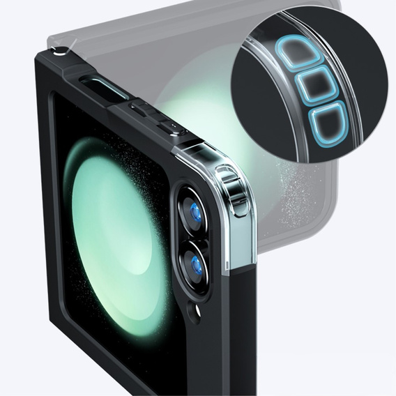 Чехол до Samsung Galaxy Z Flip7 FE / Z Flip6, Fusion Hybrid, чёрный