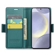 Чохол для Samsung Galaxy S24, ERBORD Glossy Litchi, гаманець з клапаном, зелений