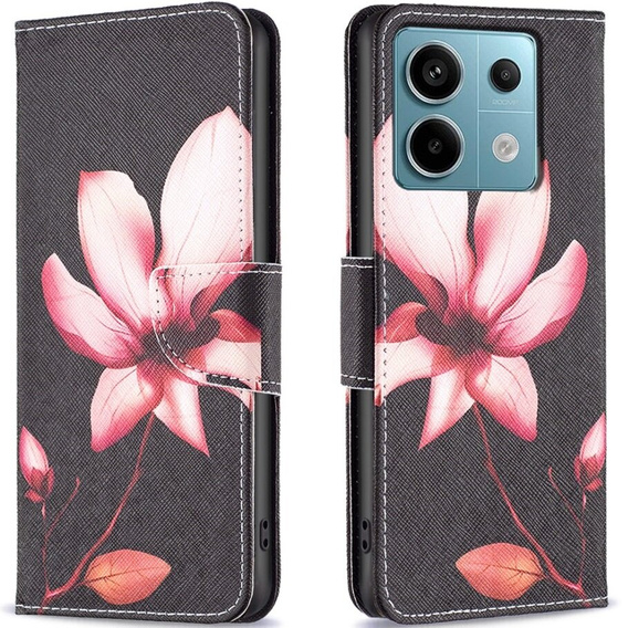 Чохол-книжка для Xiaomi Redmi Note 13 Pro 5G, Wallet, Lotus чорний