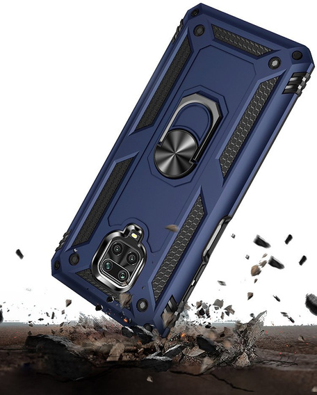 Бронированный Чехол до Xiaomi Redmi Note 9S / 9 Pro, Nox Case Ring, темно-синий