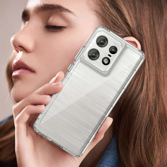 Чехол до Motorola Edge 50 Pro, Fusion Hybrid, прозрачный