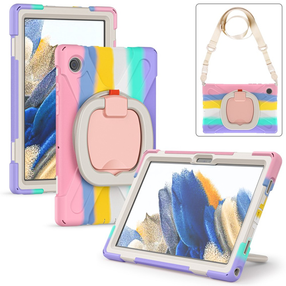 Детский чехол для Samsung Galaxy tab A8 10.5 SM-X200 SM-X205, бронированный с ремешком, синий