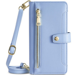 Откидной чехол для iPhone 14 Pro, Wallet Zipper Pocket, синий