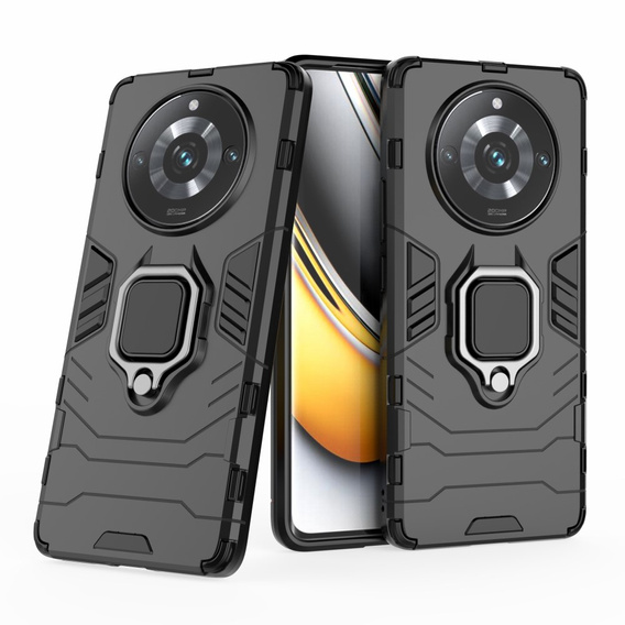 Чехол до Realme 11 Pro / 11 Pro +, Kickstand Ring, чёрный