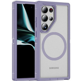 Чехол с рамкой для Samsung Galaxy S24 Ultra, для MagSafe, прозрачный / фиолетовый