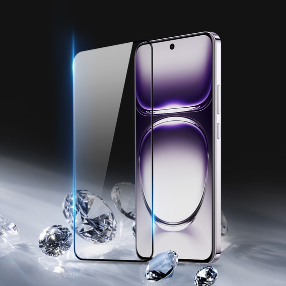 Загартоване скло для Oppo Reno 12 5G / 12 Pro 5G, Dux Ducis на весь екран, чорна рамка