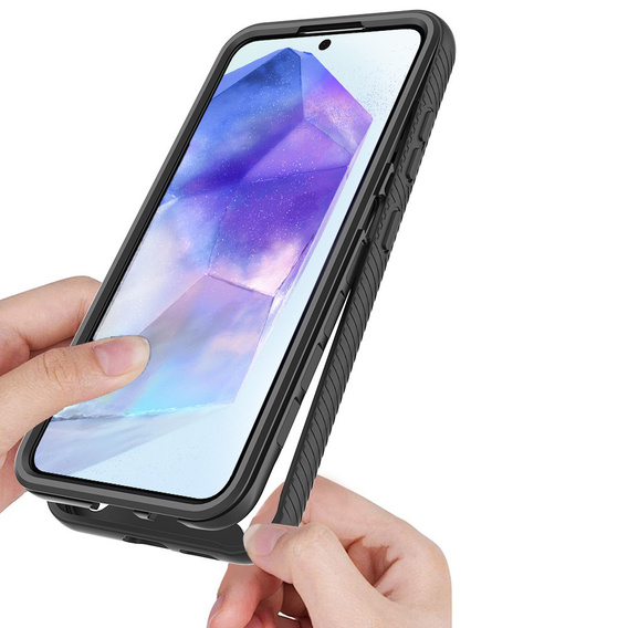 Чoхол Shockproof до Samsung Galaxy A55 5G, із захисним екраном, чорний