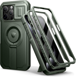 Броньований чохол для iPhone 15 Pro Max, Dexnor CamProtect MagSafe, зелений (Дві рамки)