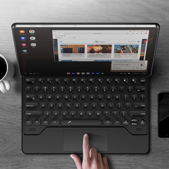 Обкладинка для клавіатури Samsung Galaxy Tab S10+/S9 FE+ Plus/S9+/ S8+/ S7+/ S7 FE, Dexnor Magnetic Keyboard Touchpad, чорний