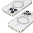 Чохол для iPhone 16 Pro Max, ERBORD Glitter MagSafe, прозорий + Скло для екрану