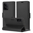 Чехол для Motorola Moto G24 Power, ERBORD Glossy Litchi, кошелек с клапаном, чёрный
