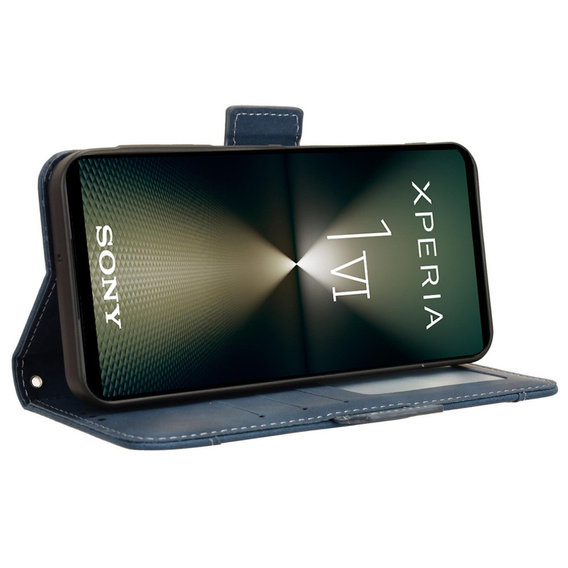 Футляр з клапаном для Sony Xperia 1 VI, Card Slot, темно-синій