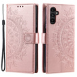 Чохол-книжка для Samsung Galaxy A15, Mandala Flower, рожевий + скло 9H 