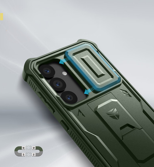 Бронированный чехол для Samsung Galaxy S25, Dexnor Full Body (Two Frames), зелёный