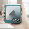 Чехол для Samsung Galaxy Z Flip7 FE / Z Flip6, CASEME Litchi Leather, зелёный