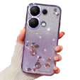 Чохол для Xiaomi Redmi Note 13 Pro 4G / Xiaomi Redmi Note 14S / Xiaomi Poco M6 Pro 4G, Glitter Flower, фіолетовий