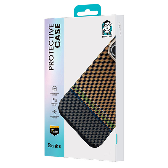 Чохол BENKS Kevlar Magnetic Armor Pro Prestige 600D Y065 для MagSafe з активною кнопкою для iPhone 16 Pro
