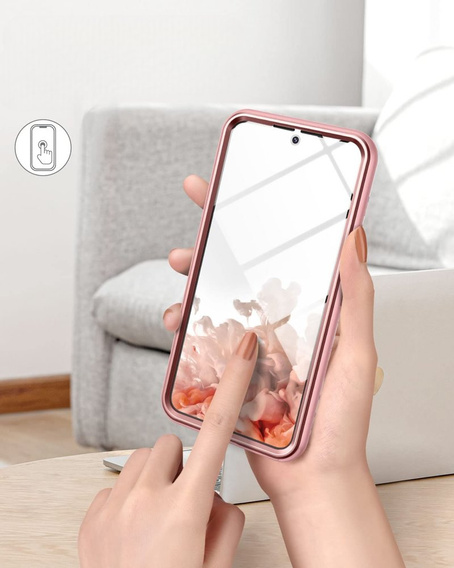 Чoхол до Samsung Galaxy S22, Suritch Full Body Marble, рожевий