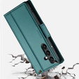Чехол для Samsung Galaxy S24, ERBORD Glossy Litchi, кошелек с клапаном, зелёный